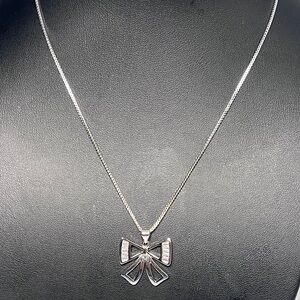 White Gold Filled Bow Necklace